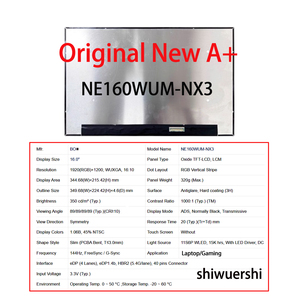 Écran LCD 16 pouces 1920*1200 EDP 40 broches de remplacement NE160WUM NX3 NX2 NX1 NX8 NXA NZ1 NV160WUM-NX3 K02 K03 K41 K42 NX2 - Product Image 4