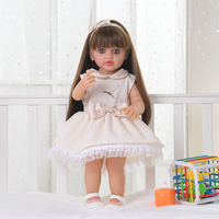 Muñeca Bebé Reborn de Silicona Suave con Función Musical, 55 CM, 22 Pulgadas, Cabello Largo Realista, Muñeca Reborn Artística, Juguete para Niños