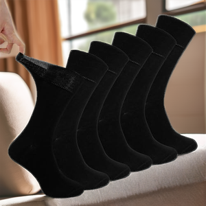 <b>Men's</b> Thin Bamboo Fiber Crew <b>Socks</b>-Spring Season Mid Calf Business Casual <b>Socks</b> for Work & Daily Wear - Product Image 2