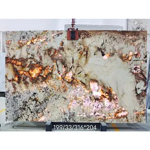 Ydstone mờ patagonia quartzit slab sang trọng đánh bóng đá Granite Backlit pha lê patagonia Granite tấm