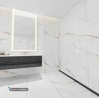 Dalle de porcelaine imitation marbre veiné or blanc de qualité supérieure 600x1200mm pour sol de salle de bain, résistante à l'usure, installation facile