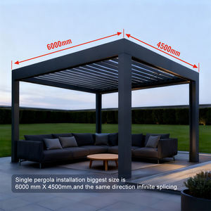 Pérgola Motorizada <span class=keywords><strong>de</strong></span> Aluminio con Techo <span class=keywords><strong>de</strong></span> Láminas Ajustables, Resistente al Viento y a la Nieve, Modelo PL01 PLUS <span class=keywords><strong>para</strong></span> Jardín, Terraza, Cochera, Toldo - Product Image 2
