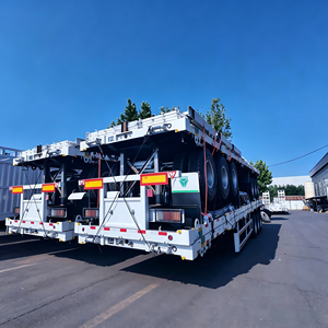 Semi-remorque à plateau en acier de 12,5 m à 3 <span class=keywords><strong>essieux</strong></span> pour le transport de conteneurs avec une capacité de charge utile de 20001 à 25000 kg - Product Image 6