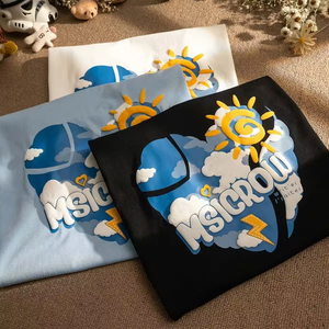 Camiseta Extra Grande 100% Algodón, Personalizada con Logotipo 3D en Espuma, Camiseta con Estampado Puff para Hombre - Product Image 2