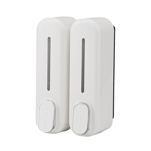Interhansa Wall Mounted Double Soap Dispenser Manual Refillable For Bathroom Shower Shampoo Gel - Product Image 3