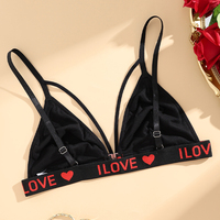 Ladymate ODM/OEM Sujetadore Con Cierre Frontal Para Mujer Sujetador con cierre frontal Love Letter Print Wirefree Front Hook Soft Bra