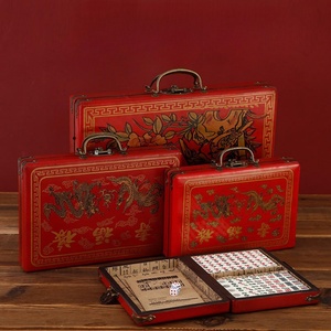 Caja de Mahjong Antigua de Estilo Retro con Fichas de Mahjong Americanas y Fichas de Mahjong como Recuerdo Turístico, Especialidad China, Pequeño Regalo - Product Image 2