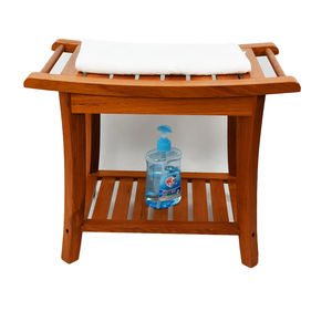 Vente en gros de grand tabouret de spa pour salle de bain intérieure et extérieure décor de jardin banc de douche en bois de bambou - Product Image 1