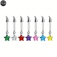Piercing de cartilage en titane G23 ASTM F136, clou vertical hélice pentagramme, labret, bijoux de corps, vente en gros personnalisée OEM