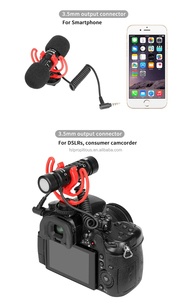Micrófono de vídeo de escopeta para cámara, micrófono de grabación de Facebook, YouTube, Vloging, para teléfono inteligente, <span class=keywords><strong>Canon</strong></span>, Nikon, Sony, DSLR - Product Image 2