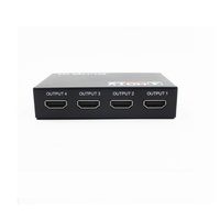 Répartiteur HD 2.0 avec boîtier métallique, commutateur 1 entrée 4 sorties, 1080P 3D Ultra 2K HDCP, mini amplificateur 4 voies avec adaptateur d'alimentation DC 5V