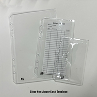 A6 A7 personnalisé taille personnelle PVC souple Durable Flexible clair reliure à billets poche sans fermeture à glissière Transparent PVC Jelly Cash Envelope