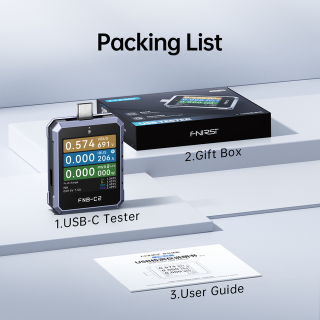 FNIRSI FNB-C2 Portable Type-C Fast Charging measurement PD3.1 QC3.0 240W Max Power Digital Power Bank / Phone / Charger Test