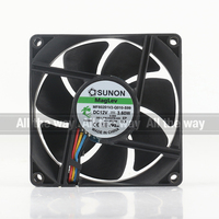 Sunon 5V 24V 48V DC12V 3.60W AC EC 8025 80X80X25MM 8CM Kipas Pendingin Chassis 4-kabel MF80251V2-Q010-S99 dengan Regulasi Kecepatan PWM Senyap