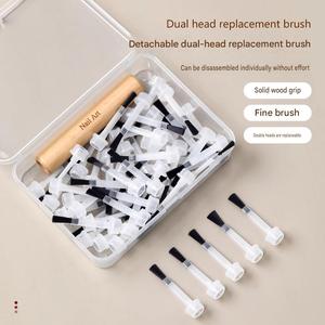 Lot de 10 pinceaux double embout pour nail art – Kit de remplacement pour <span class=keywords><strong>liner</strong></span> et pointeur à ongles, pour vernis gel, personnalisation OEM du logo et de l'emballage - Product Image 1