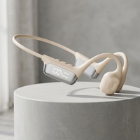 Headset Nirkabel Konduksi Tulang S10, Tahan Air IPX8 untuk Berenang dan Olahraga dengan Layar LED Penunjuk Daya & Penyimpanan Internal 32GB