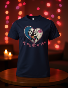 T-Shirt Unisex con Stampa Teschio e Cuore, Cotone, Girocollo, Manica Corta, Regalo per San Valentino e Capodanno, Taglie S-XXXXL, Lavabile in Lavatrice - Product Image 2