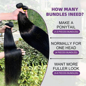 Ventes en gros de mèches de cheveux humains vierges non traités, qualité 10A, cuticules alignées, extensions de cheveux brésiliens de type vison, fournisseur - Product Image 3