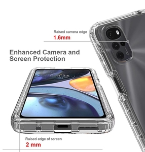 Étui de téléphone pour Motorola <span class=keywords><strong>Moto</strong></span> G22 <span class=keywords><strong>E32</strong></span> 4G personnalisé mode écologique Transparent Anti-chute antichoc TPU + PC étuis de téléphone - Product Image 2