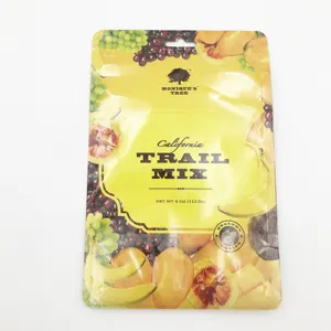 Trail Mix Nuts Embalagem Saco Com Design Personalizado Gancho Buraco 4 OZ Food Storage Packaging Bag