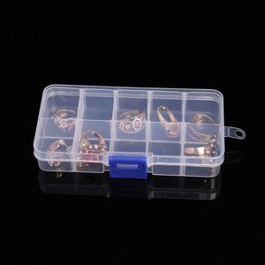 Caja de Pesca de Plástico Duro Transparente de 13*6.6*2.2cm, 28g, 10 Compartimentos, Multiusos - Product Image 4