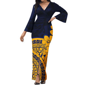 Ballkleider Hibiscus Hawaiian Elegant Pacific Island Freizeit kleidung Polynesian Tribal Design Mode Samoa Kleid für Frauen - Product Image 5