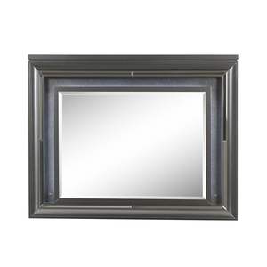 Db Sawyer Led <b>Mirror</b> Square Metallic Gray Wall Mounted Touch Switch Bathroom Use Modern Design - Product Image 1