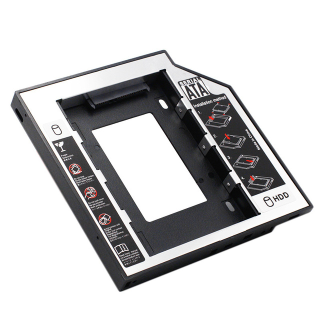 OEM Half MetalCaddy HDD 2.5 Inch 9.5mm 2nd SATA7+15pin HDD SSD Hard Drive Caddy for  With Screwdriver Second Hdd Tray Caddy