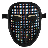 Prix d'usine haute luminosité led masque brillant contrôlé par l'application led masque drôle de fête fou