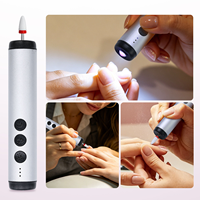 Perceuse à ongles électrique 2 en 1 avec lampe à ongles, dissolvant de cuticules, polissage, élimination des ongles, machine à manucure multifonctionnelle