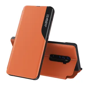 Kleine Smart Kiemrust Spiegel Venster Flip Leather Phone Case Voor Oppo Reno 2 2Z 2F A9 2020