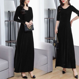 Nuevo Vestido <span class=keywords><strong>Cheongsam</strong></span> de Terciopelo Vintage para Primavera, Otoño e Invierno, con Cintura Imperio, Cuello Mao Elegante, Manga Larga, Talla Grande - Product Image 4