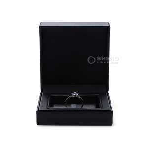 Luxury Wholesale Black <b>Custom</b> Premium PU Leather Set Boxes for Necklace Bracelet <b>Ring</b> Earrings Boxes Jewelry Box - Product Image 4