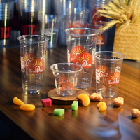 Vente en gros de gobelets en plastique jetables personnalisés avec logo, 12 oz, 14 oz, transparents, gobelets à café en PET avec couvercle