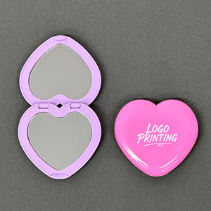 Geperstond bedrukt hartvormig spiegel met dubbele zijden, make-up spiegel met laserkleur verpakking, boutique cadeau spiegel - Product Image 4