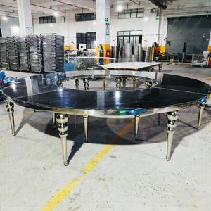Fabriek Hot Selling Event Banket Party Dining Diner Duurzaam Zwart Glas Roestvrij Staal Volle Maan Halve Maan Trouwtafel - Product Image 2