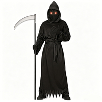 Costumes de cosplay Halloween Grim Reaper, tenues de vampire, costumes de monstre mystérieux et effrayant à yeux rouges, costumes de fantôme de l'obscurité