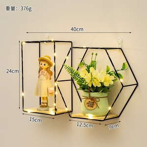 <span class=keywords><strong>Étagère</strong></span> <span class=keywords><strong>Murale</strong></span> Créative en Fer Forgé pour Décoration Maison, Rangement Mural Salon Chambre, Unités Suspendues Salle de Bain et <span class=keywords><strong>Cuisine</strong></span> - Product Image 4