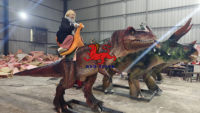 Robot de dinosaure animatronique grandeur nature animatronique à bascule T-rex tour de dinosaure pour aire de jeux pour enfants