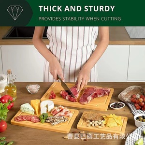 Ensemble de planches à découper en bambou de Bali, 3 pièces, planches à découper et à servir de qualité supérieure, épaisses, pour la cuisine - Product Image 3