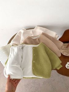 冬用ベビー用ぬいぐるみコート新しい男の子用厚手のトップジャケット無地ベビージャケットベビー服 - Product Image 5