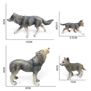 Set di modelli simulati di re lupo siberiano scultura statica solida <span class=keywords><strong>Wolf</strong></span> <span class=keywords><strong>Pack</strong></span> con femmina alfa e collezione di animali selvatici di cuccioli - Product Image 5