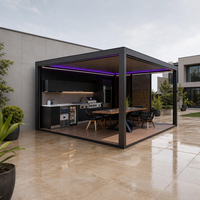 Pergola Bioclimatique Extérieure en Aluminium Sweet Home pour Jardin, Étanche, Taille Personnalisée, Motorisée ou Manuelle, Écologique, Complète