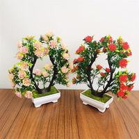 Mini plantes artificielles en pot, fleurs artificielles en plastique, bonsaïs de 10 à 30 cm, décoration de verdure pour salon, meuble TV, table basse