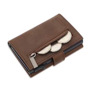 Precio al por mayor diseño libre personalizar Logo 100% genuino <span class=keywords><strong>vaca</strong></span> ocultar Crazy Horse billetera de cuero para los hombres - Product Image 4