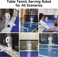 Máquina Lanza Pelotas de Tenis de Mesa Pusang para Entrenamiento en Casa, Control por Aplicación, Programación Libre, Arco Automático, Máquina Lanza Pelotas de Tenis de Mesa para Interiores