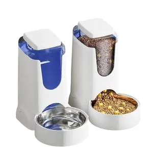 휴대용 식품 용기 4L 대용량 친환경 애완 동물 개 사료 그릇 자동 애완 동물 급수기 스테인레스 스틸 그릇