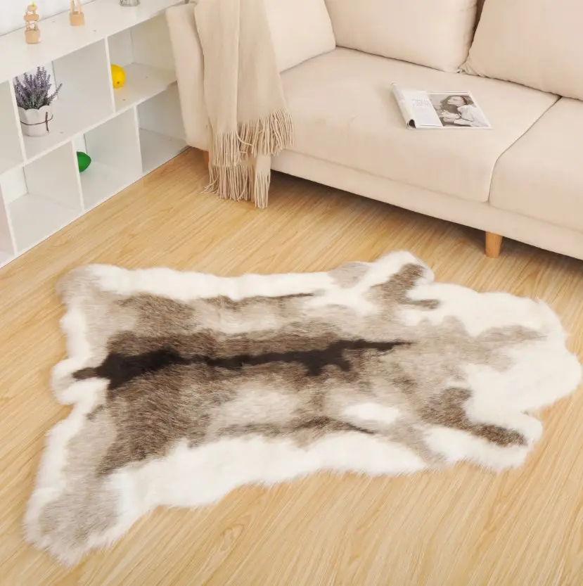 China Factory Tierhaut Kunst pelz Teppich Heißer Verkauf Wohnkultur Pelz Teppich und Teppiche Künstliche Tierfell Wohnzimmer Teppiche