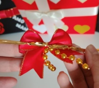 Noeud en ruban arc-en-ciel multicolore en polyester, pré-noué, écologique, pour décoration de Noël, pour boîte cadeau, emballage de bonbons