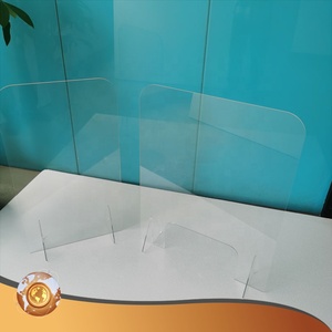 Panneau de séparation en acrylique avec supports de base, protection transparente anti-éclaboussures pour bureaux et comptoirs de service - Product Image 3